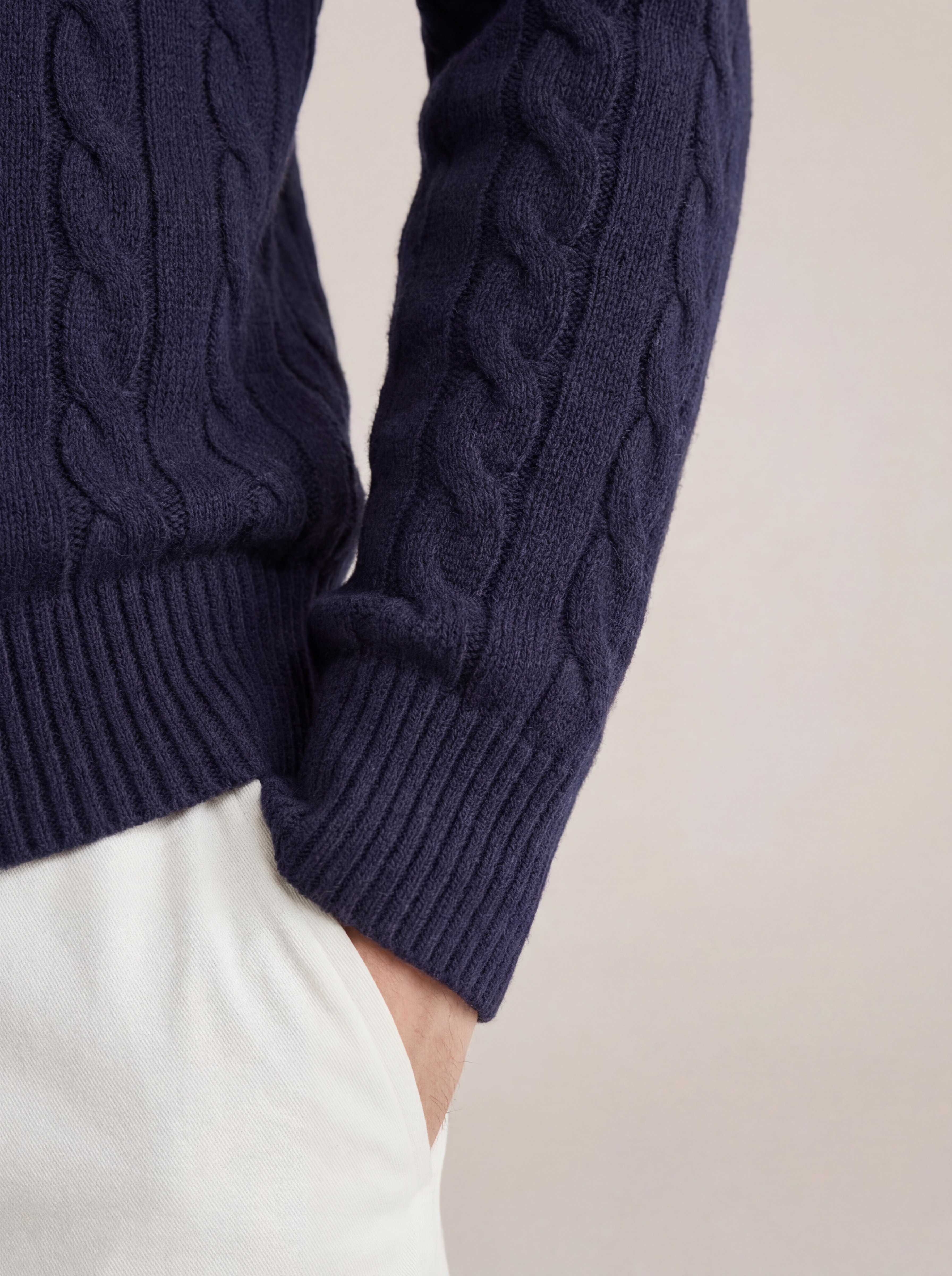 Corsaro Halve-Zip Wool Sweater Navy Blue