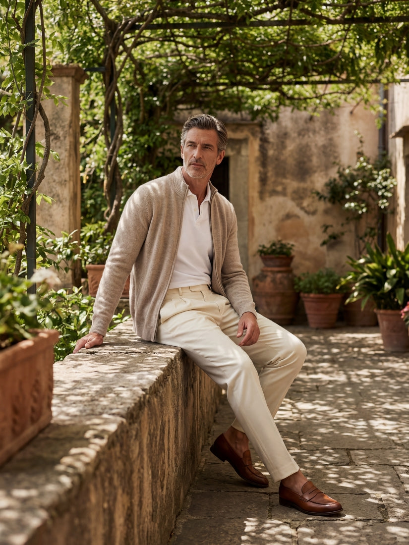 Ponza Full-Zip Knit Beige