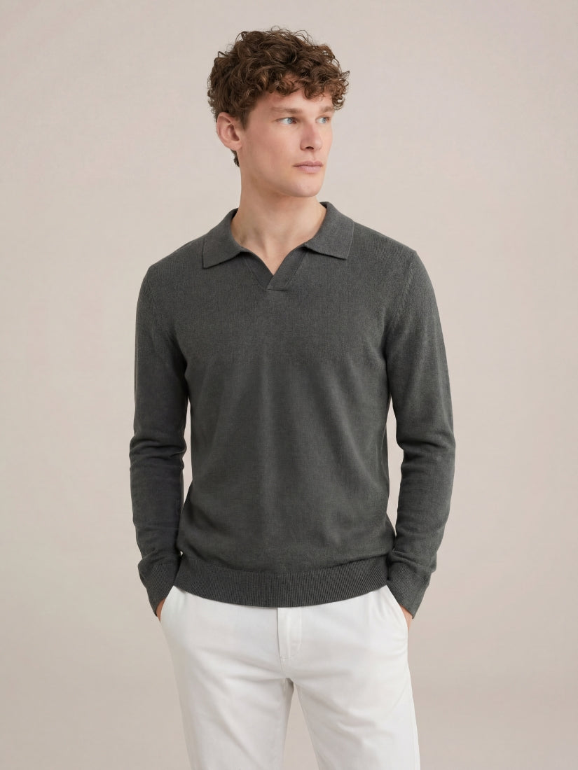 Venturi Knit Polo Dark Grey