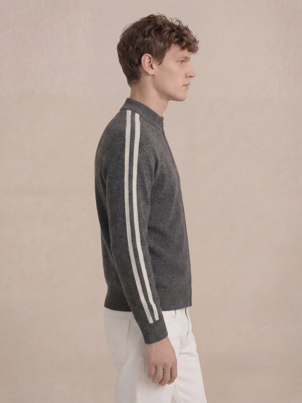 Monza Full-Zip Knit Dark Grey