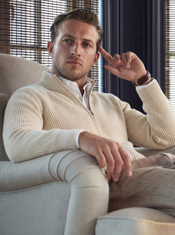 Lusciano Cashmere Cardigan Beige