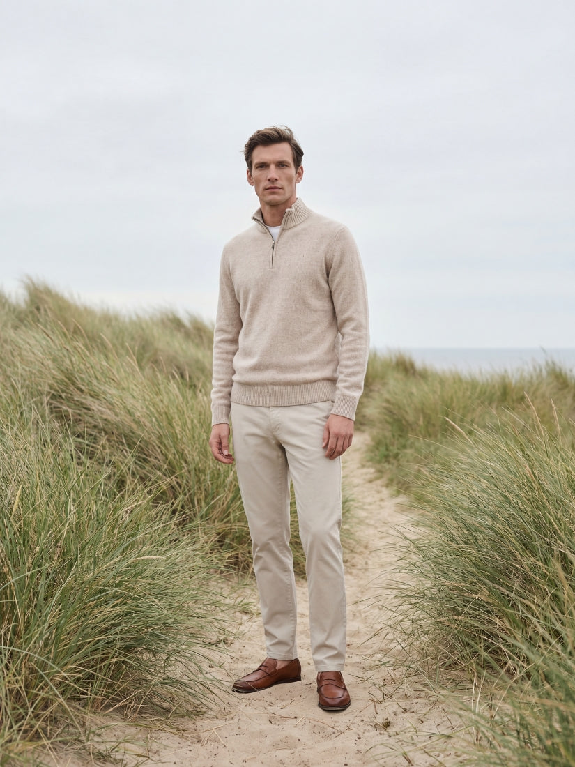 Panarea Half-Zip Knit Beige