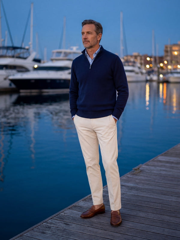 Panarea Half-Zip Knit Navy