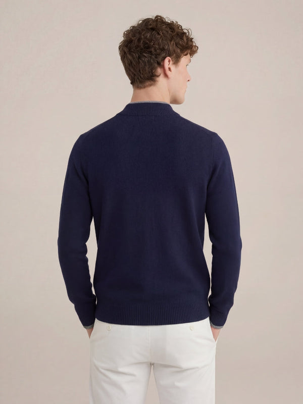 Bellagio Full-Zip Knit Navy