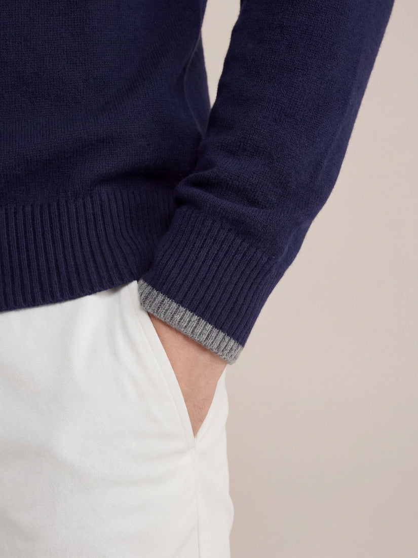 Bellagio Full-Zip Knit Navy