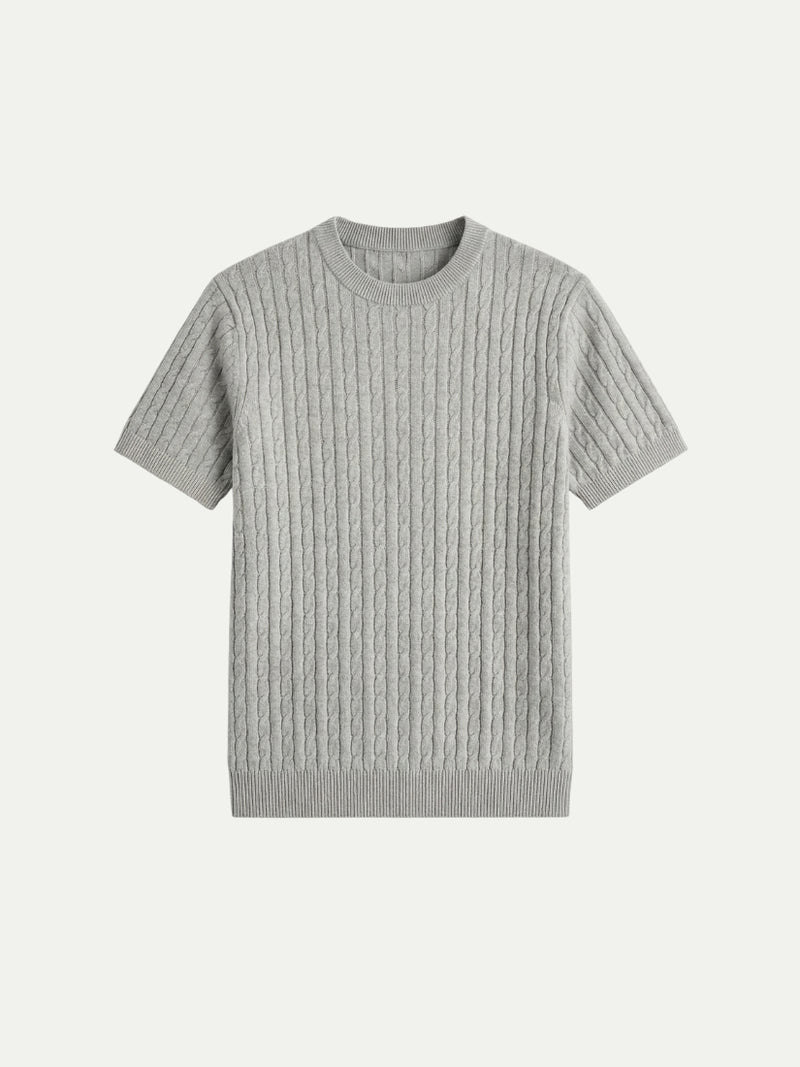 Nerano Cable Knit T-Shirt Grey