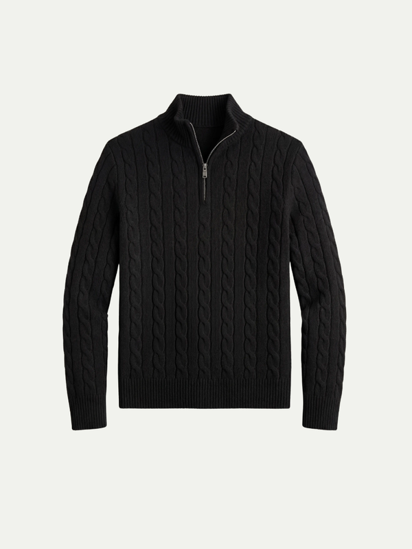 Corsaro Halve-Zip Wool Sweater Black