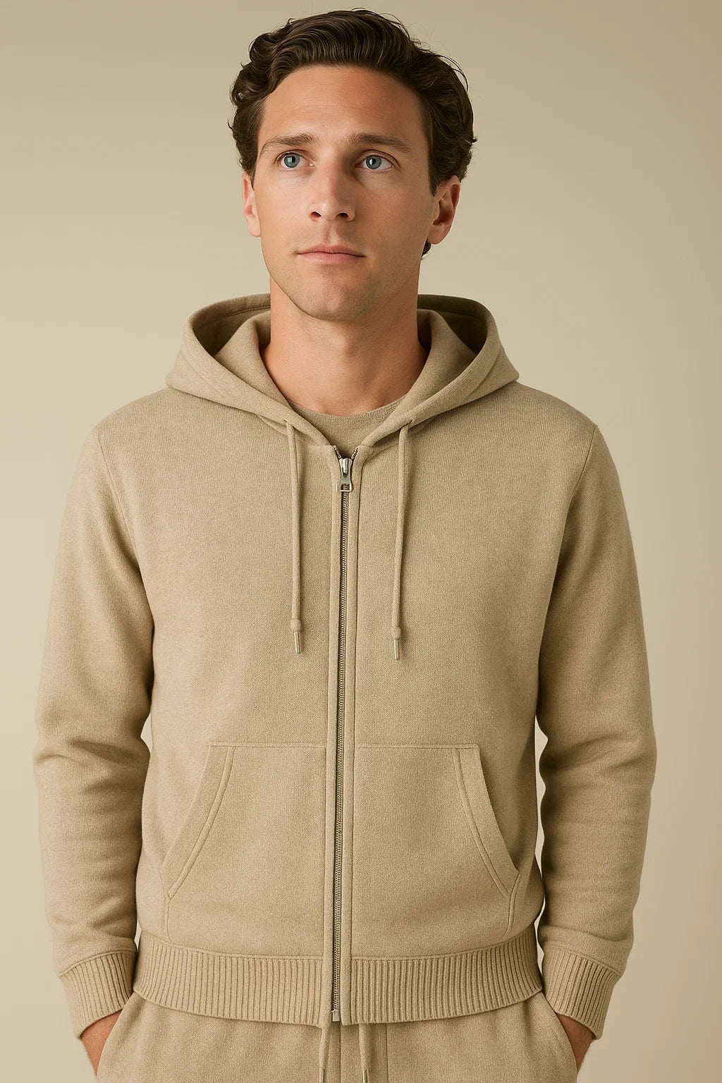 Monte Milano Hooded Cashmere Set Beige