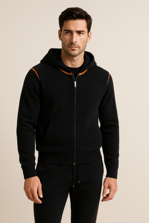 Monte Milano Hooded Cashmere Set Black