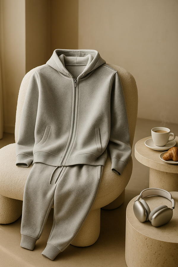 Monte Milano Hooded Cashmere Set Grey
