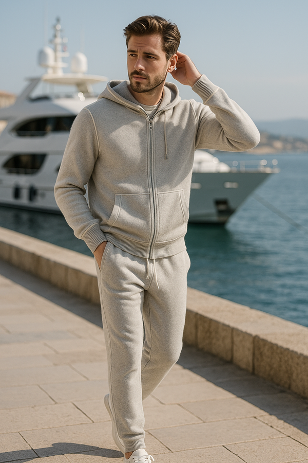 Monte Milano Hooded Cashmere Set Grey