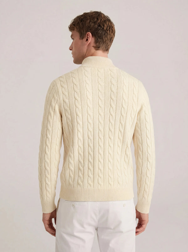 Corsaro Halve-Zip Wool Sweater Beige