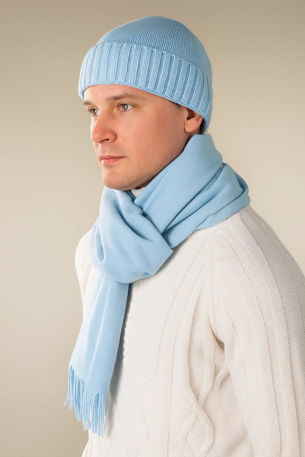 Cashmere Light Blue Hat